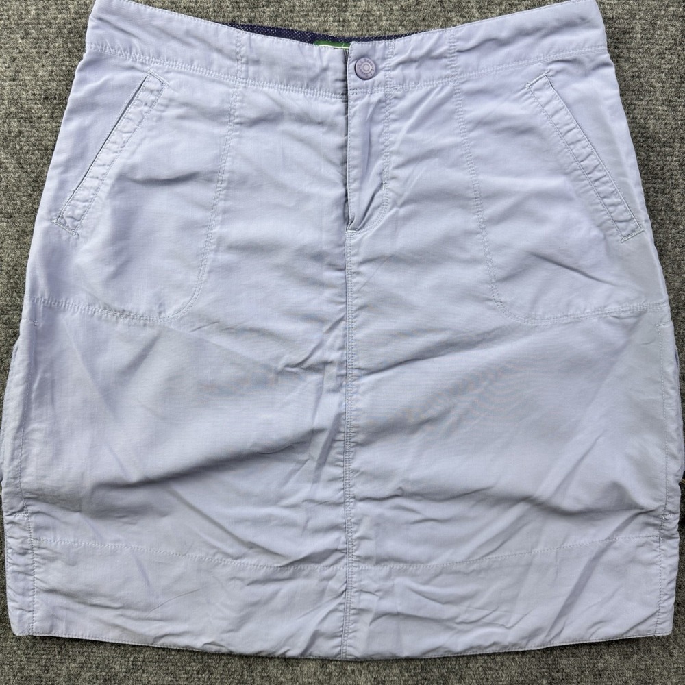 L.L.Bean Womens 6 Blue Nylon Hiking Travel Utility Skirt Outdoor Trail Pockets - Picture 2 of 13